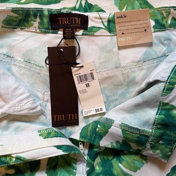 NWT Truth by Republic tropical palm leaf print pants - Picture 5 of 5
